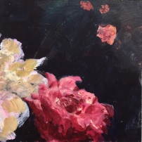 Drieluik rozen, acryl op paneel, 15 x 45 cm (3)
